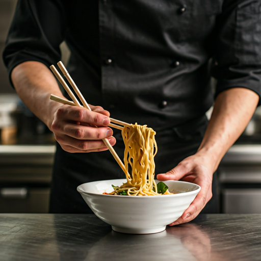 Chef making ramen